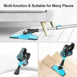 YOMA N3 Handheld Cordless Broom Vacuum Cleaner 17kPa Powerful Suction Power 6-in-1 Upright For Home Sofa Pets - Blue -JIMMY Shop YOMA N3 Handheld Cordless Broom Vacuum Cleaner 498452 2
