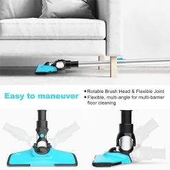 YOMA N3 Handheld Cordless Broom Vacuum Cleaner 17kPa Powerful Suction Power 6-in-1 Upright For Home Sofa Pets - Blue -JIMMY Shop YOMA N3 Handheld Cordless Broom Vacuum Cleaner 498452 3