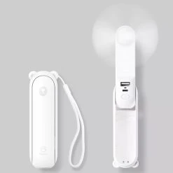JISULIFE F8X Mini Fan Portable Fan 4800mAh Enduring Silent Foldable USB Rechargeable Fan With Power Bank And Flashlight