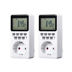 2PCS TIMEBEST SET09A Digital Timer Socket With 10 Configurable Programs, 230V AC 16A 3600W Timer Switch, Large LCD Display